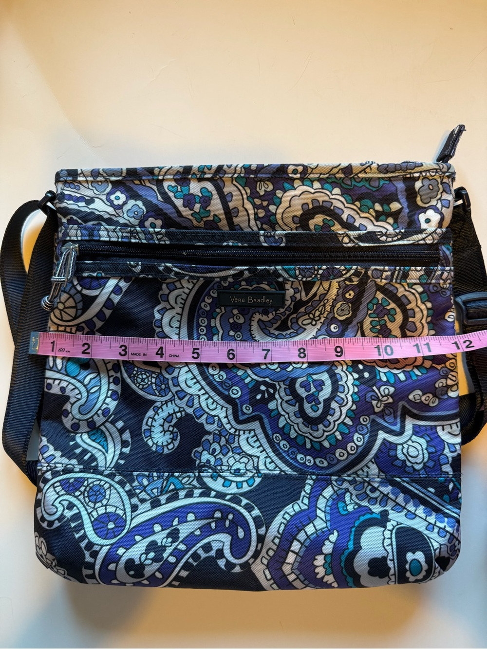 Vera Bradley Blue and Purple Paisley Crossbody Bag - Picture 4 of 5